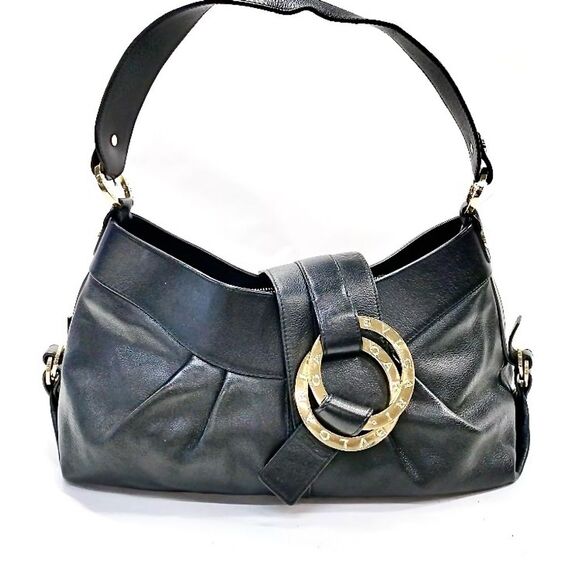 Bvlgari Chandra LAST MARKDOWN H8 Black Leather Shoulder - Picture 1 of 9